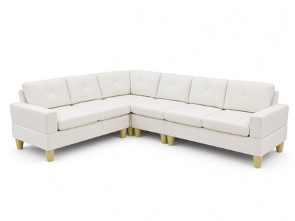 Modular L - Shaped Sectional Sofa 6 Seater 4 Piece Couch With Chaise