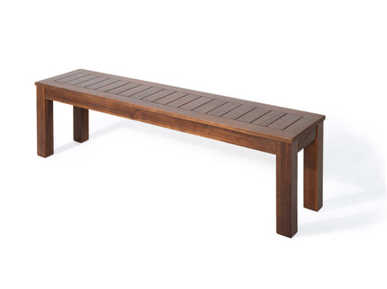 Acacia Wood Outdoor Bench With Beautiful Slat Paneling - Dark Brown