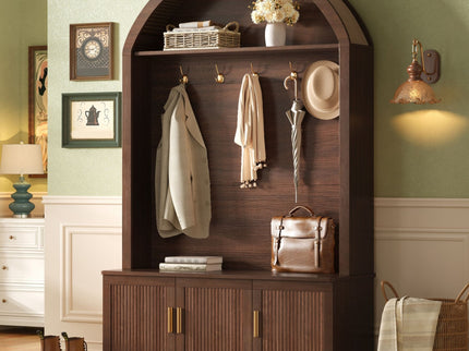 Arched Top Hall Tree With 5 Hooks