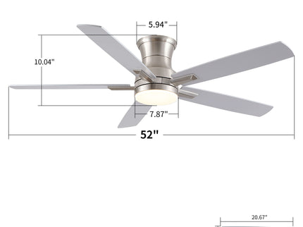 Mordern Flush Mount Ceiling Fan With Light And Remote Control