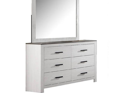 1 Piece Dresser 2 Tone Sleek 6 Drawers Bedroom Furniture - White