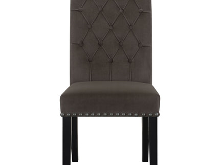 Side Chairs With Tufting Nailhead Trim (Set of 2) - Brown
