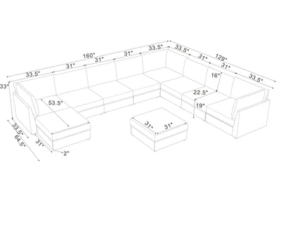 Modular Sectional With Custom Configuration