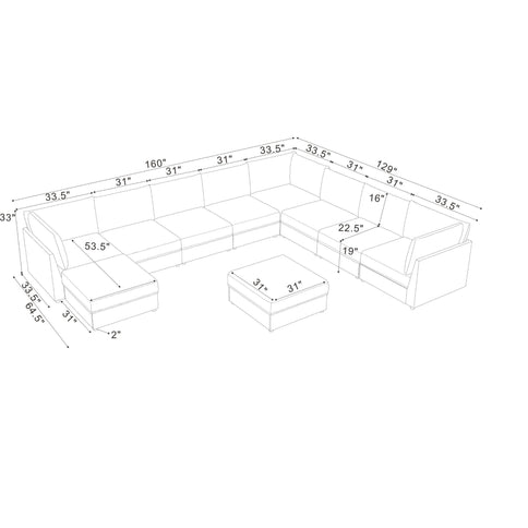 Modular Sectional With Custom Configuration