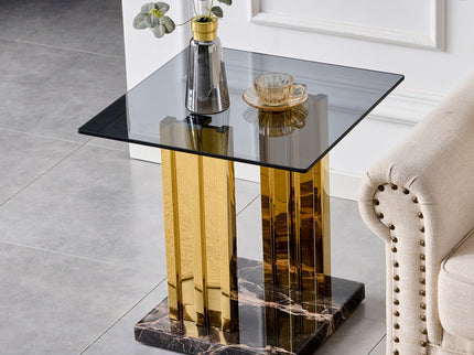 Side Table - Gray / Gold