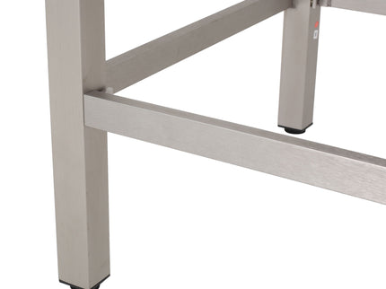 Outdoor 43" Aluminum Bar Table With Rattan Table Top - Gray / Silver
