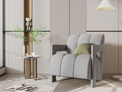 Modern Minimalist Leisure Armchair With L Shaped Armrests