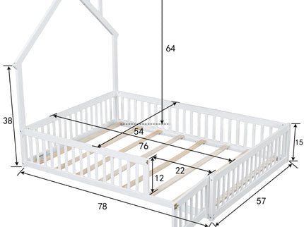 House Platform Bed With Guardrail
