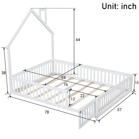 House Platform Bed With Guardrail