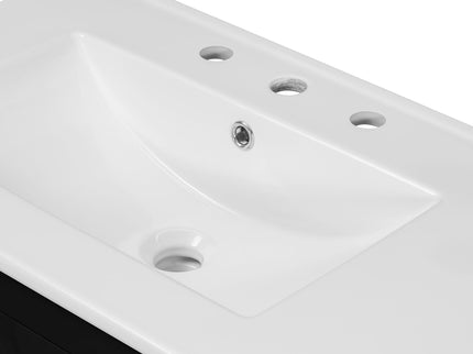 Bathroom Vanity With Ceramic Sink Combo, Abundant Storage Cabinet 2 Soft Close Doors And 5 Drawers