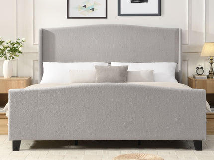 Platform Bed Frame With Tall Headboard And High Footboard