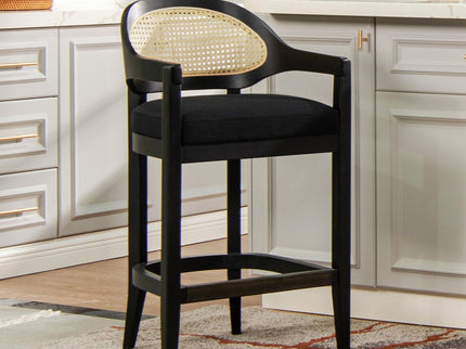 Americana - Mid-Century Modern Cane Back Counter Stool