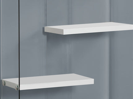 Bookshelf, Bookcase, Etagere, 5 Tier, Office, Glossy Contemporary & Modern - White
