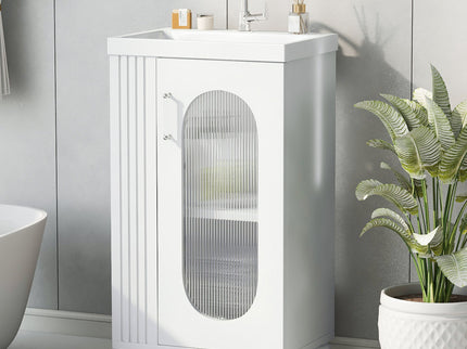 Modern Bathroom Vanity With Sink, Adjustable 2 Tier Shelf