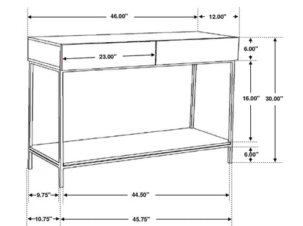 Terrace - 2 Drawer Entryway Console Table - White Washed