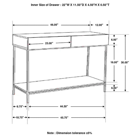 Terrace - 2 Drawer Entryway Console Table - White Washed