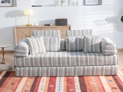 Convertible Sleeper Sofa Bed With High Density Compressed Sponge, Upholstered Couch For Living Room