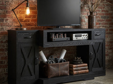 TV Stand With Adjustable Shelves & Double Doors