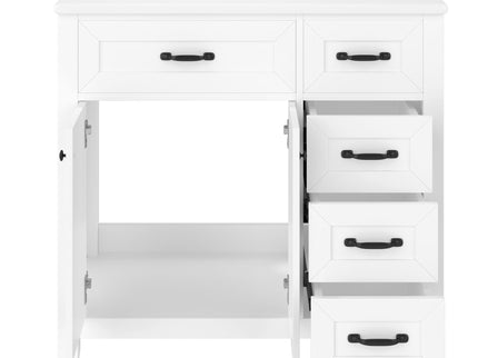 Modern Bathroom Vanity With Sink, Freestanding Design With Drawers And Doors