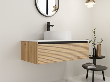 Wall Mounted Bathroom Vanity With Art Sink & 1 Soft Close Drawer
