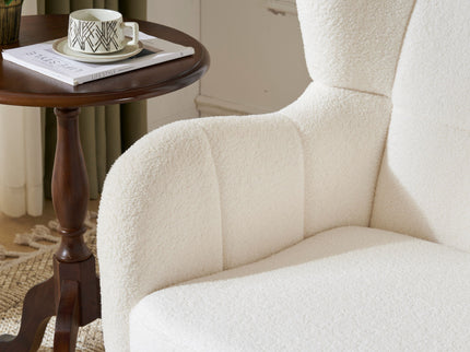 Accent Chair With Birch Wood Legs - White
