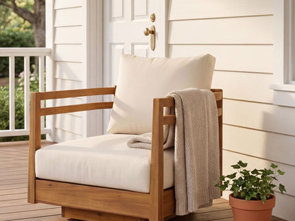 Outdoor Smooth Swivel Chair With Cushions