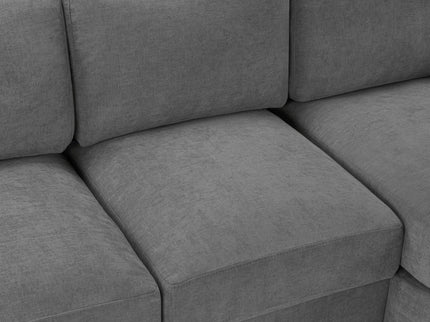 Modern L-Shaped Sectional Sofa With Curved Chaise, USB Ports, And Side Storage Pockets