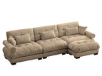 Light Brown / 2 Pc. 3 Seater Sectional, Ottoman