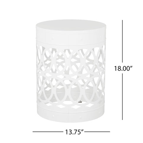Outdoor Metal Large End Table, Modern Design