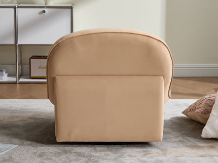 Pumpkin Shaped Swivel Accent Chair, 360 Degree Rotation For Living Room