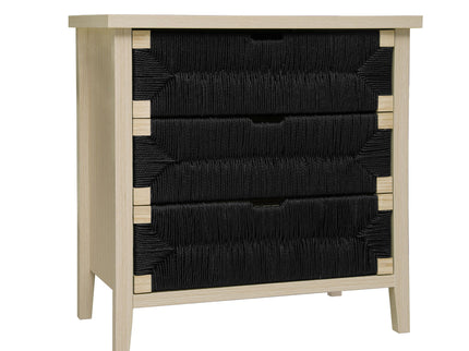 3 Drawer Buffet Sideboard With Adjustable Shelves, Storage Cabinet With Natural Seaweed Decor Doors For Living Room Kitchen Entryway - Natural