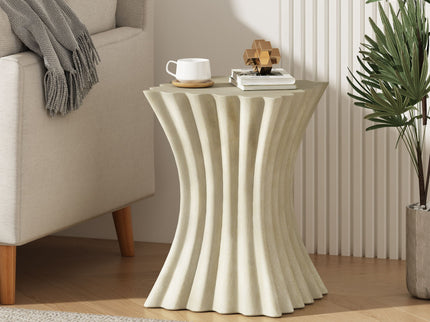 Mgo Archaistic Wavy Side Table - Antique Sandstone