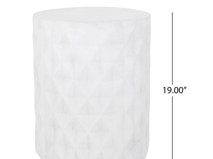 Outdoor Lightweight Concrete, Side Table - Antique White