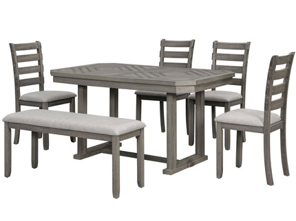 6 Piece Dining Table Set With Ergonomic Seating