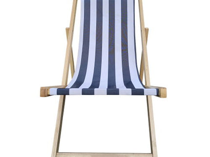 Sling Folding Chaise Lounge Chair - Stripe Blue