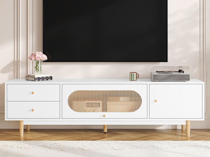 70" TV Stand With Drawers - White