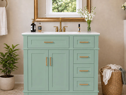 Modern Bathroom Vanity With Sink, Soft Close Doors, 4 Storage Drawers