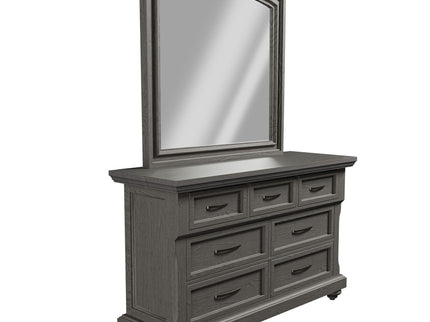 1 Piece Dresser With Handles And Unique Round Legs - Antique Gray