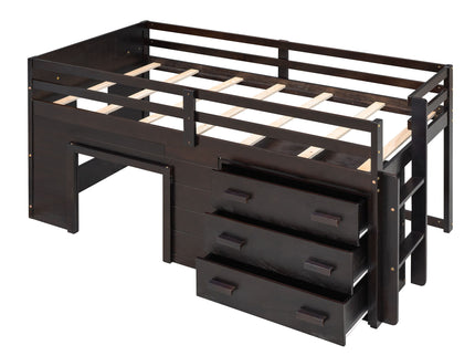Loft Bed With Cabinet And Shelf