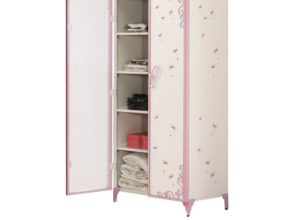 Priya II - Synthetic Leather Purple Wardrobe - Purple / White