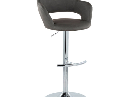 Margarite - Contemporary Ajustable Barstool With Swivel With Rounded T Footrest (Set of 2)