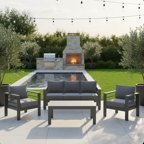 Outdoor Patio Set All-Weather With Thick Cushions