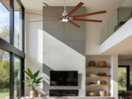Oversized Large Ceiling Fan With Dimmable LED Light, 8 Blades, Remote Control