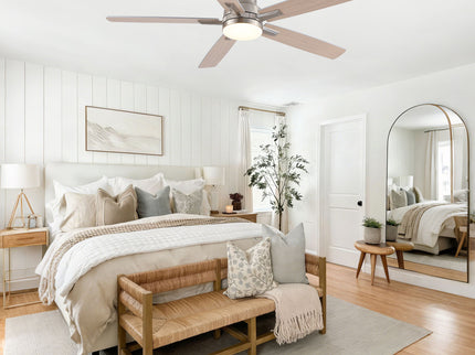 Mordern Flush Mount Ceiling Fan With Light And Remote Control