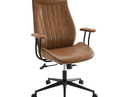 Hiram - Upholstered Adjustable Chair With High Back Support - Brown