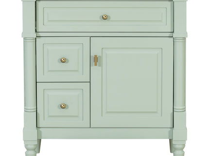 Modern Bathroom Vanity With Sink, Freestanding Cabinet With Flip Drawer & Adjustable Shelf