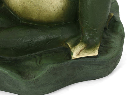 Charming Frog Prince Umbrella Base With Concrete Design - Green