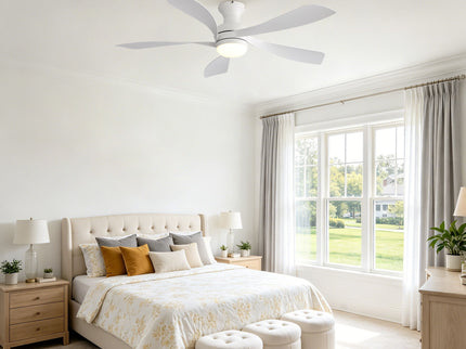 52" Ceiling Fan With 3 Color Dimmable LED Light, DC Reversible Motor, 6 Speed Settings