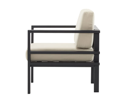 Modern Outdoor Lounge Chair With Aluminum Frame And Weather Resistant Cushions