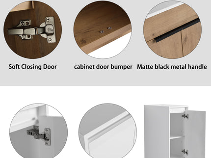 Freestanding Bathroom Vanity & Sink, Storage Cabinets, Soft Closing Doors